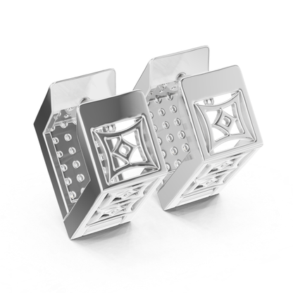 Rectangular Diamond Hoop Earrings with Multi Row Brilliance | Modern Radiance
