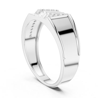 Luxury Round Diamond Chevron Band | Modern Statement Style