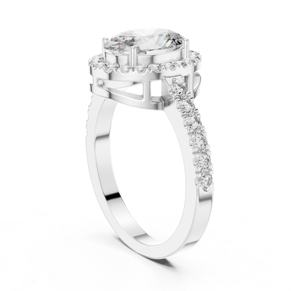 Oval Center Diamond Halo Ring | Crowned in Pure Brilliance
