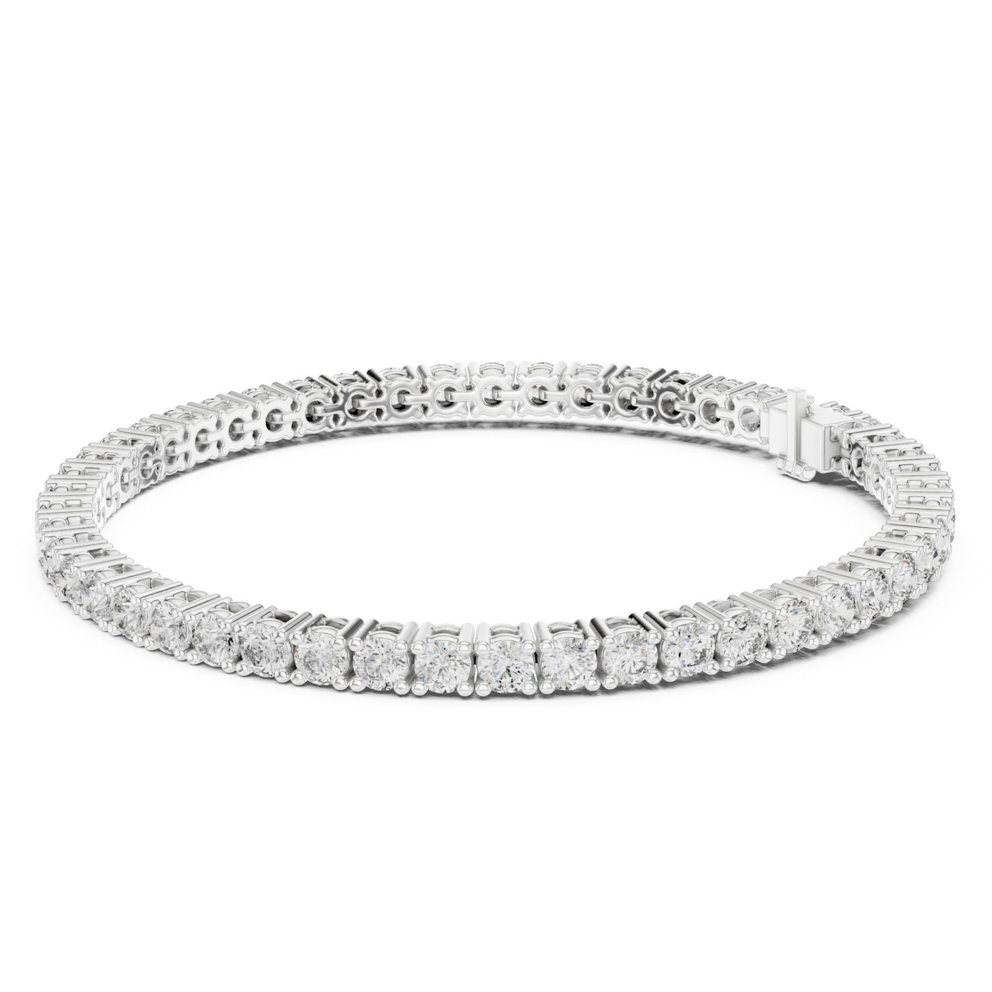 Round Cut Diamond Tennis Bracelet | Luxury White Gold Style