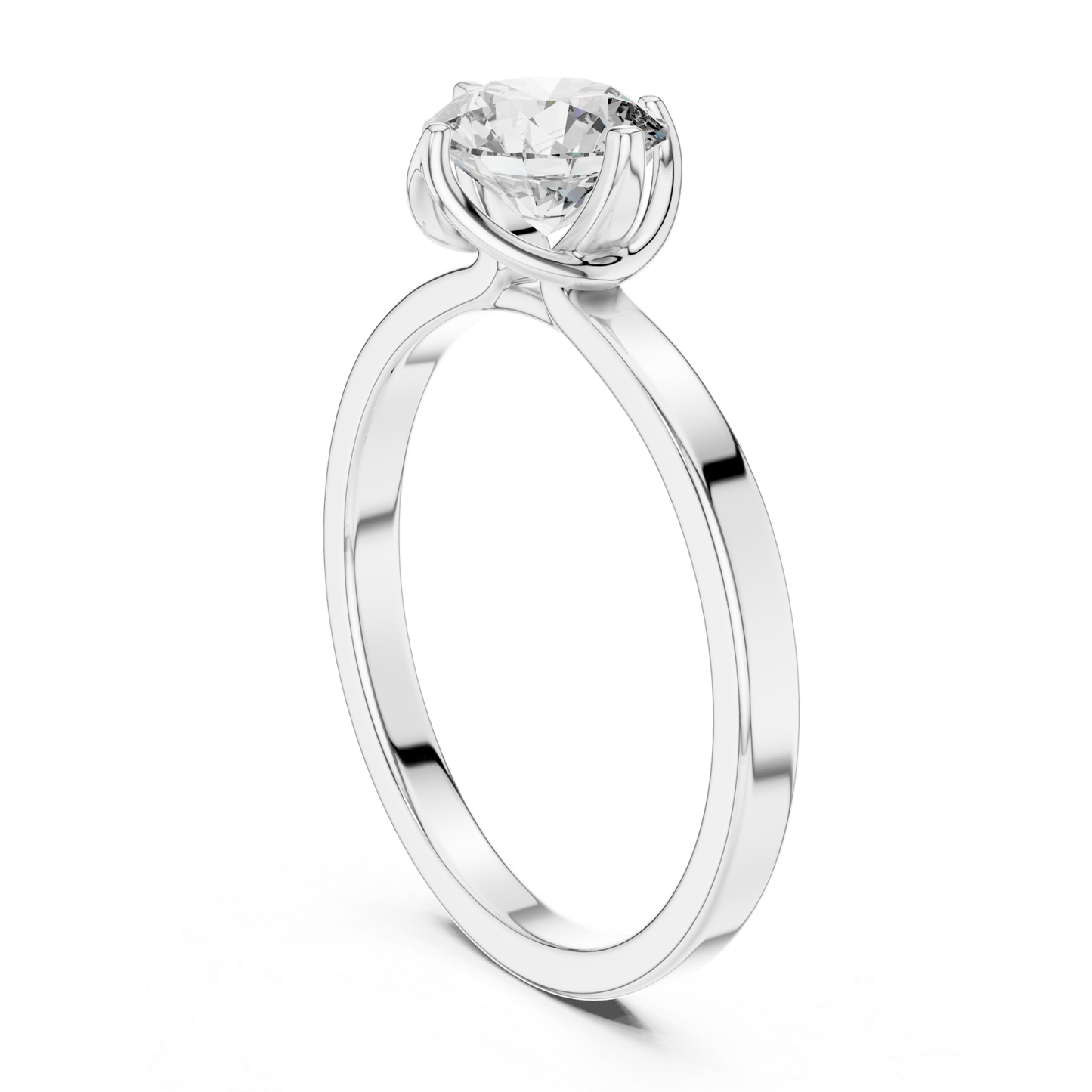 Round Diamond Heart Prong Ring | 18K Gold Fine Jewelr