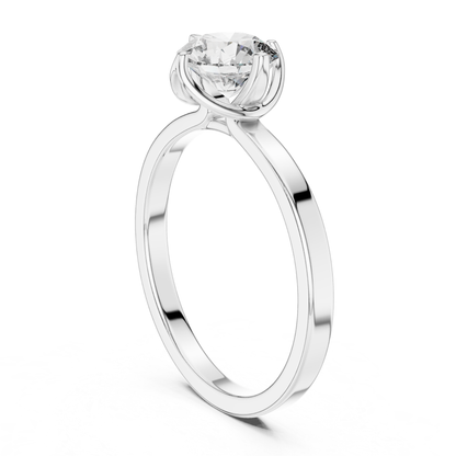 Round Diamond Heart Prong Ring | 18K Gold Fine Jewelr