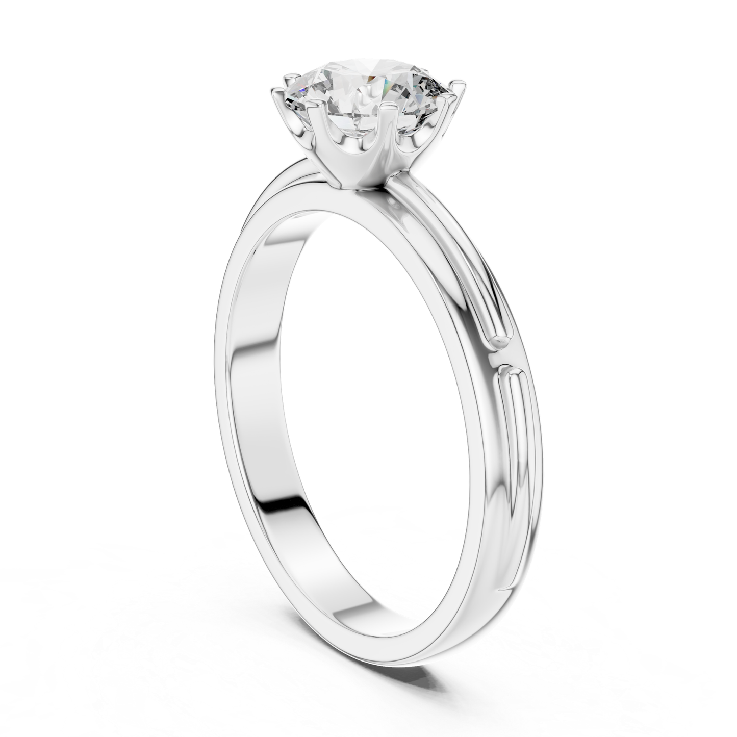Round Diamond Designer Band Ring | 18K Gold Fine Jewelry