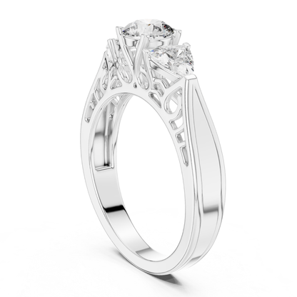Runder Diamant-Ring mit drei Steinen | Drei Steine, eine Liebe