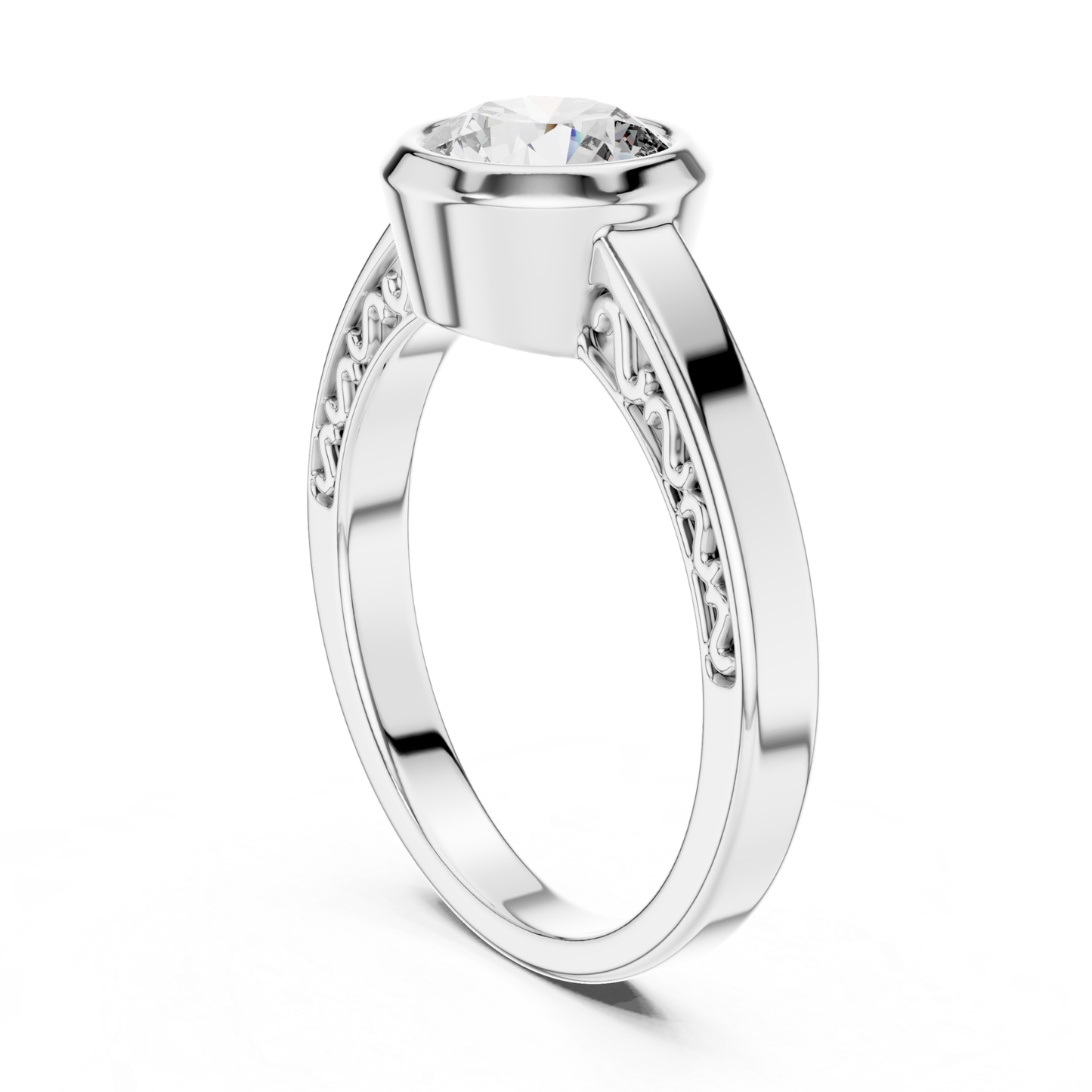 Round Cut Diamond Bezel Set Ring | Perfectly Encircled in Luxury