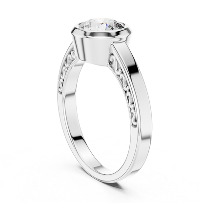 Round Cut Diamond Bezel Set Ring | Perfectly Encircled in Luxury
