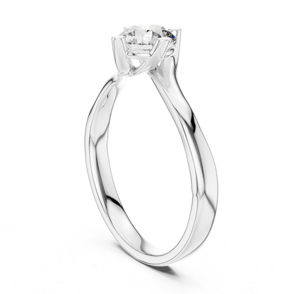 Round Cut Twist Solitaire Diamond Ring | Elegant Modern Style