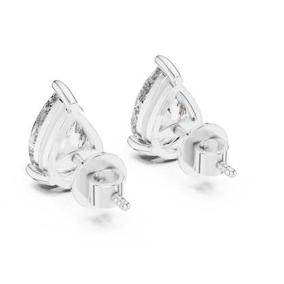 Pear Shape Diamond Stud Earrings | Prong Setting 18K Gold