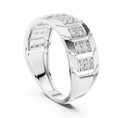 Round Diamond Men's Band | Modern Luxury Wedding Style