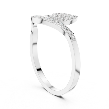 Elegant Leaf Diamond Open Ring | Nature Inspired Luxury Style