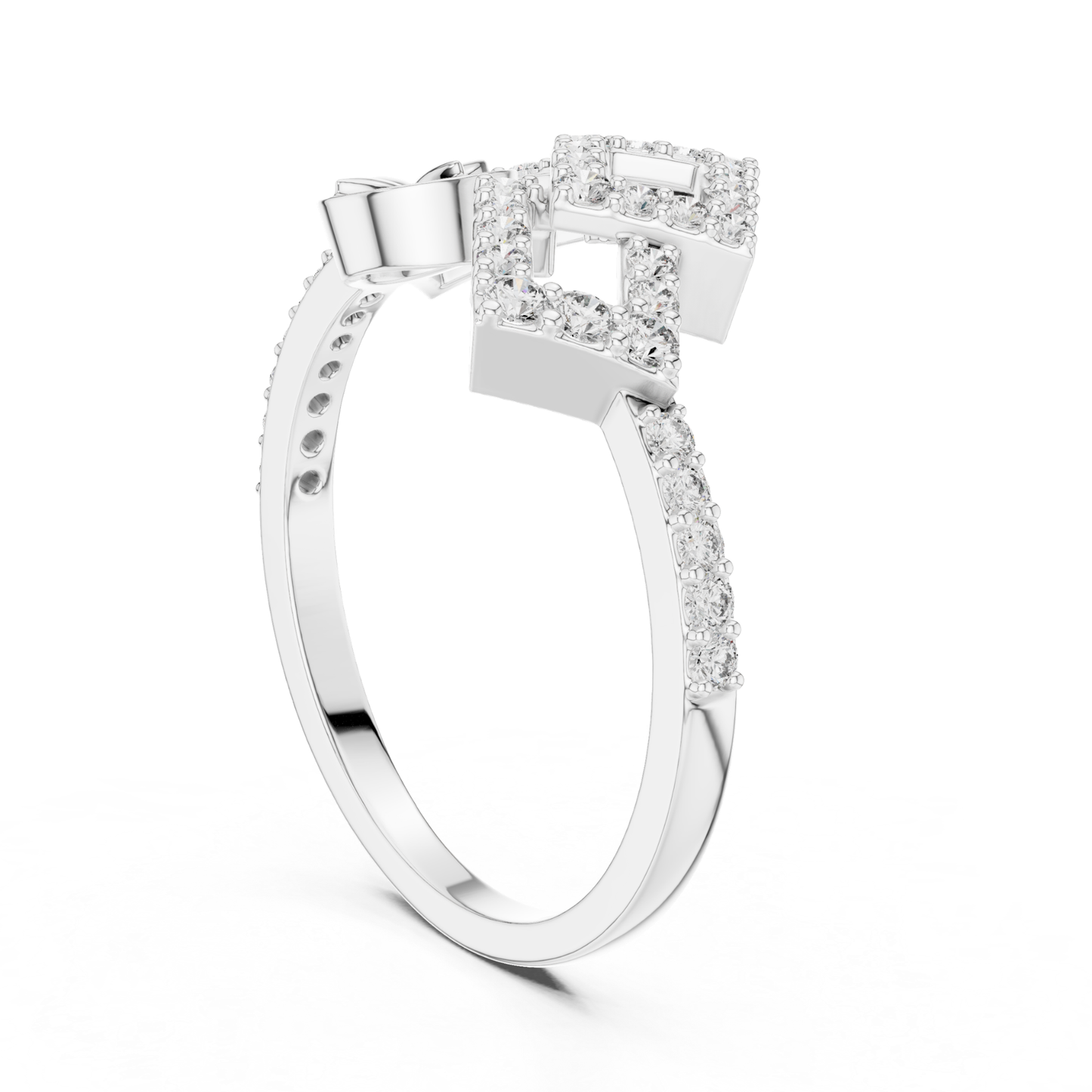 Princess Cut Double Square Diamond Rings | Modern Luxury Style