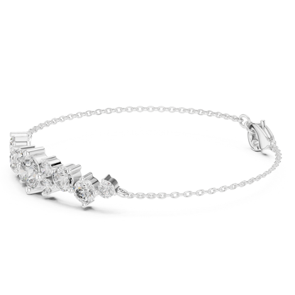 Round Diamond Cluster Bracelet | Elegant Luxury Style