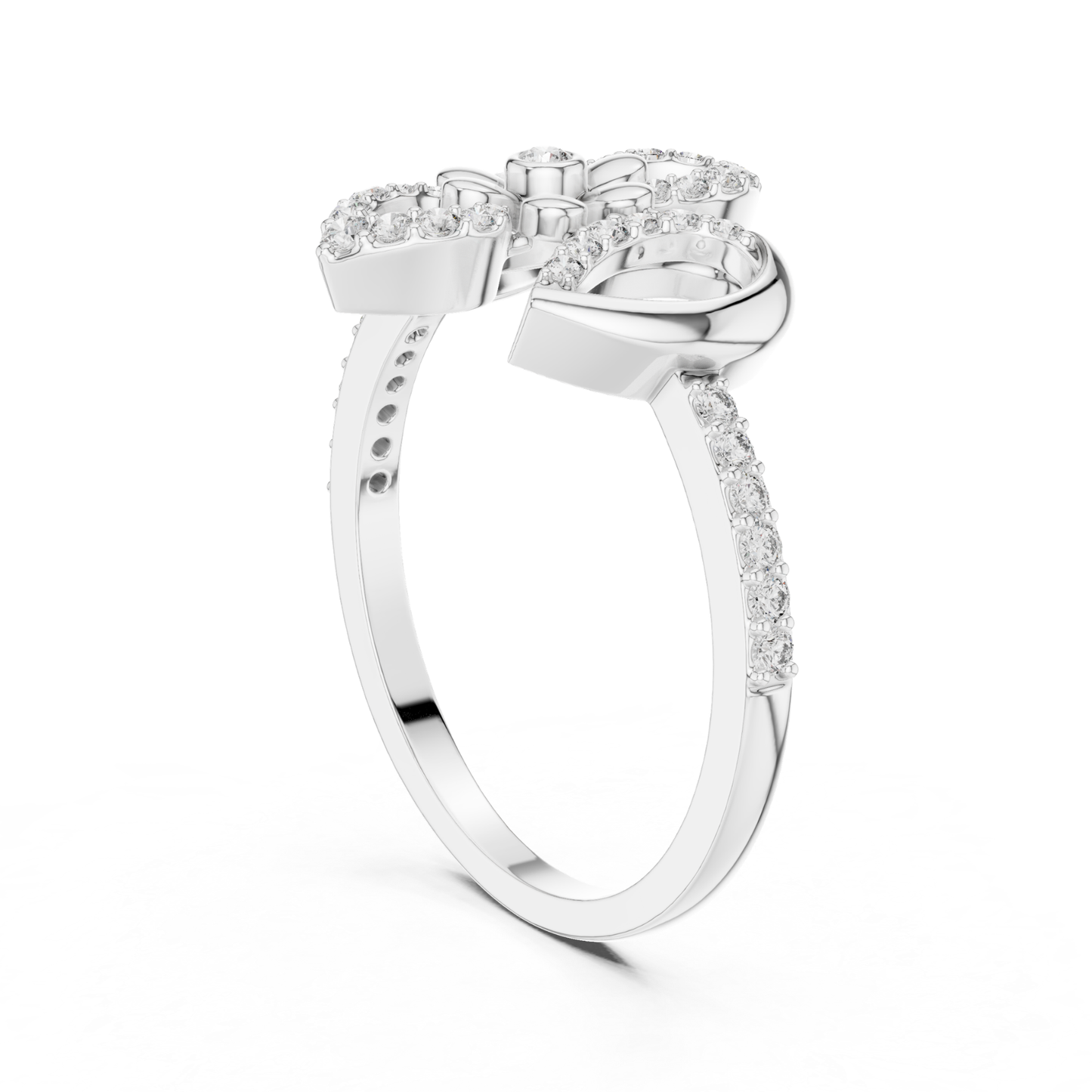Floral Diamond Open Ring | Elegant Luxury Flower Style