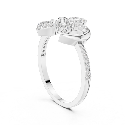 Floral Diamond Open Ring | Elegant Luxury Flower Style