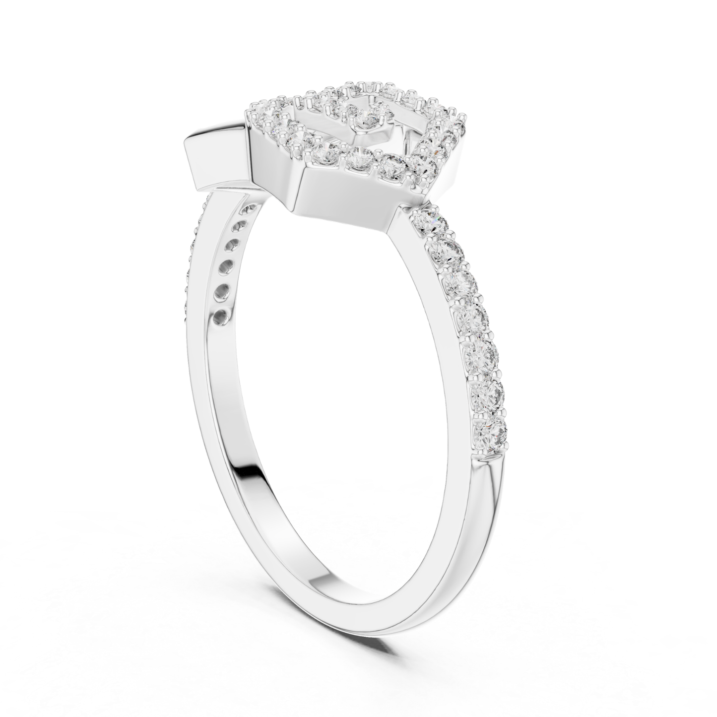 Hexagon Diamond Open Rings | Contemporary Luxury Style