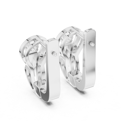 Oval Open Frame Diamond Hoop Earrings | Minimal Modern Elegance