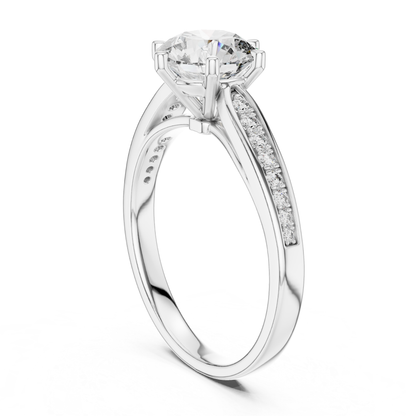 Round Diamond Channel Side Band Ring | Brilliance in Perfect Flow