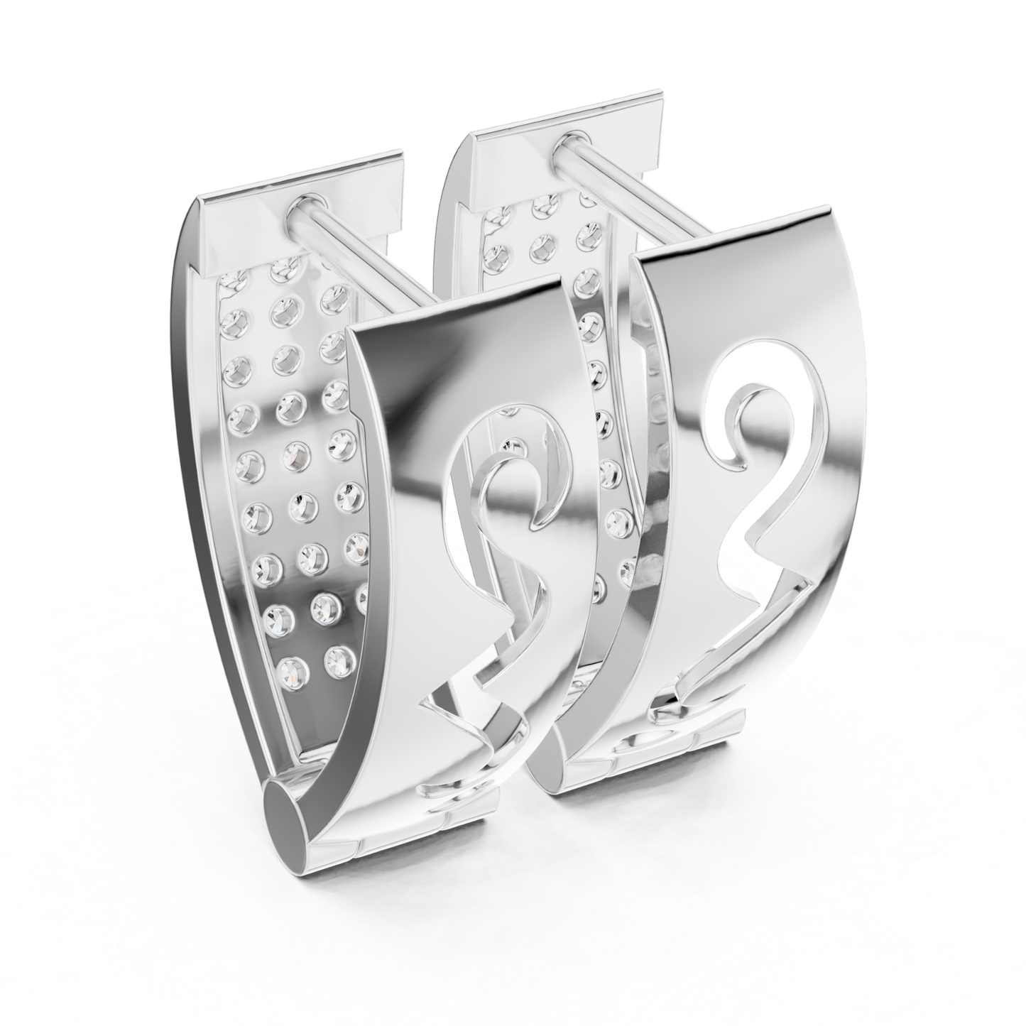 Rectangular Pave Diamond Hoop Earrings | Modern Luxe Brilliance
