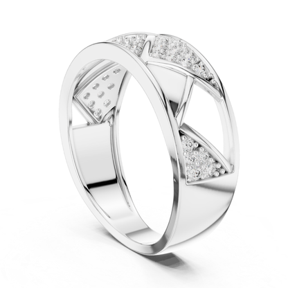 Round Diamond Open Triangle Ring | Modern Luxury Style