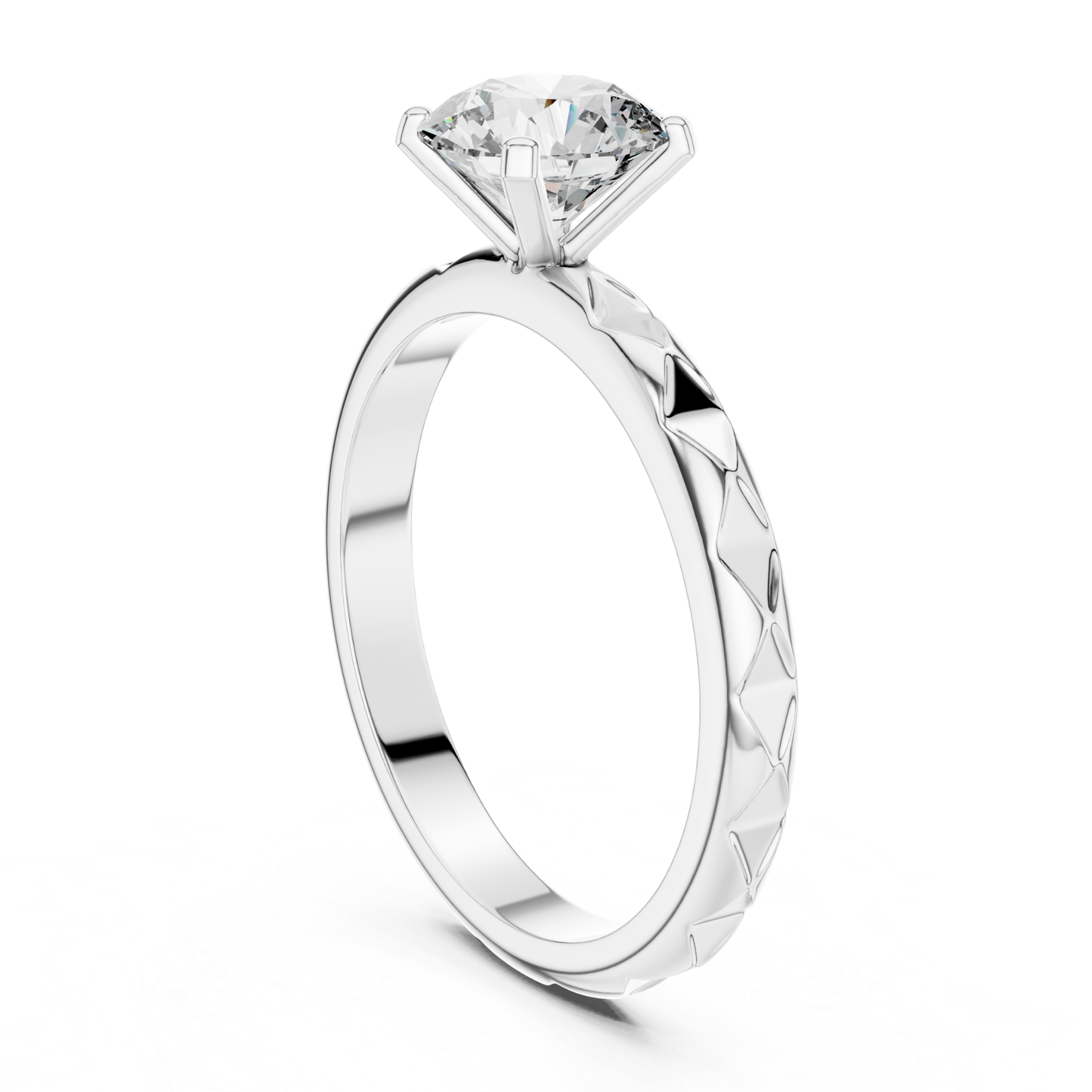 Round Diamond Pattern Band Ring | 18K Gold Fine Jewelry