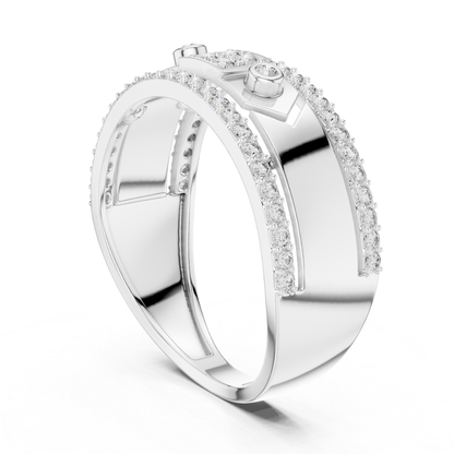 Luxury Diamond Square Center Band Rings | Modern Statement Style