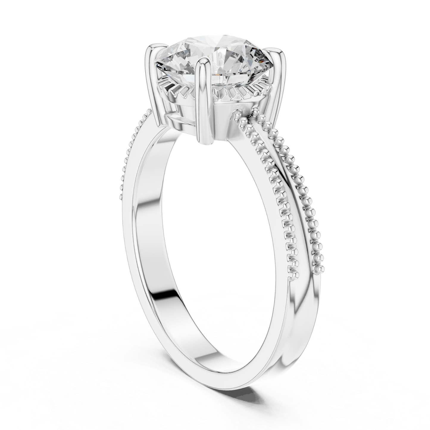 Round Diamond Double Edge Band Ring | Double the Brilliance