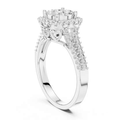 Round Cluster Halo Diamond Rings | Luxury Vintage Style