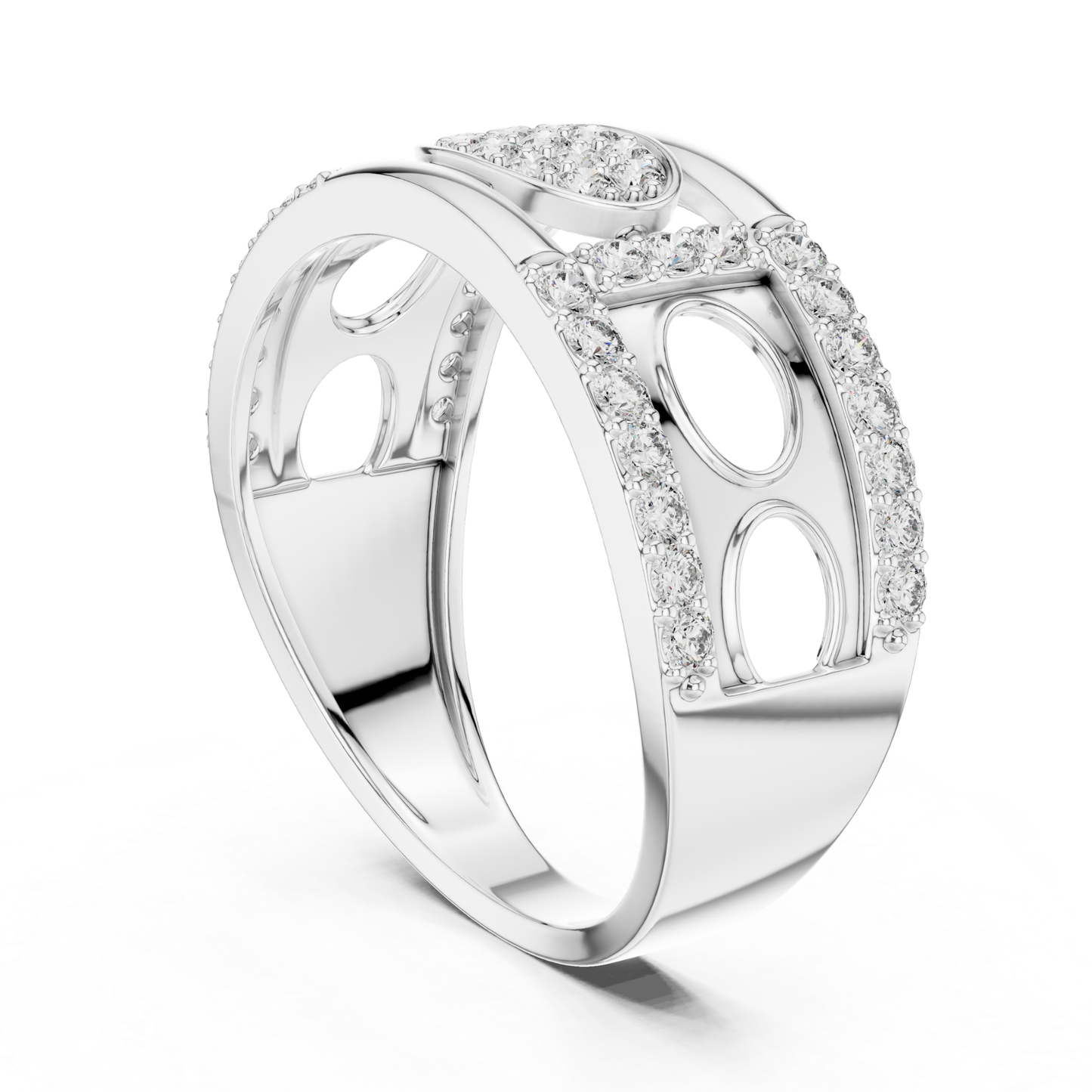 Luxury Diamond Open Pattern Band | Contemporary Fine Jewelry Style