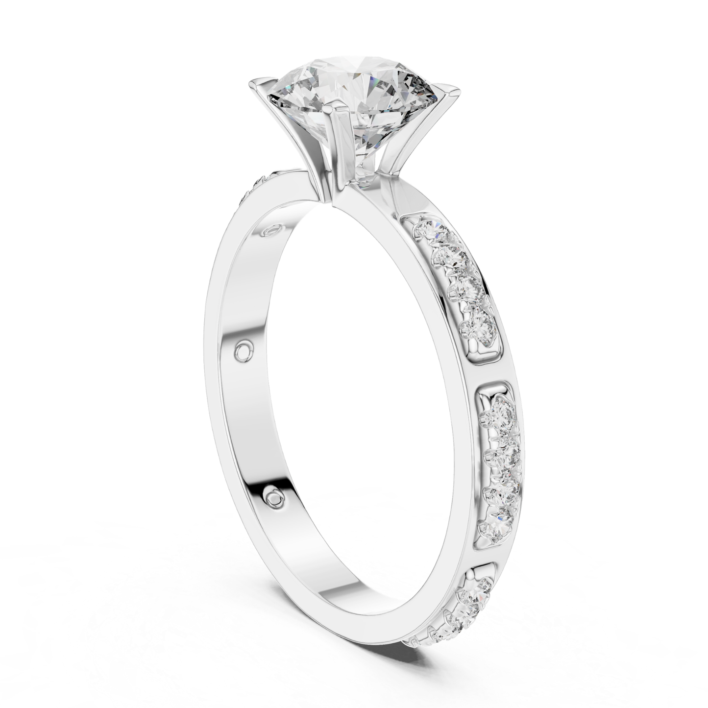 Round Diamond Bezel Side Band Ring | Sleekly Wrapped in Brilliance