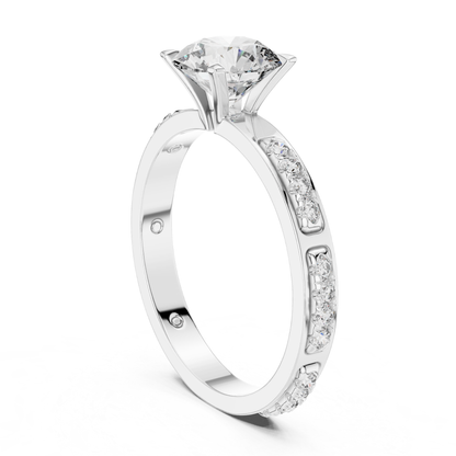 Round Diamond Bezel Side Band Ring | Sleekly Wrapped in Brilliance