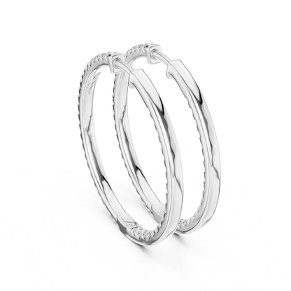 Classic Diamond Hoop Earrings with Brilliant Pave Elegance | Luxury Jewelry