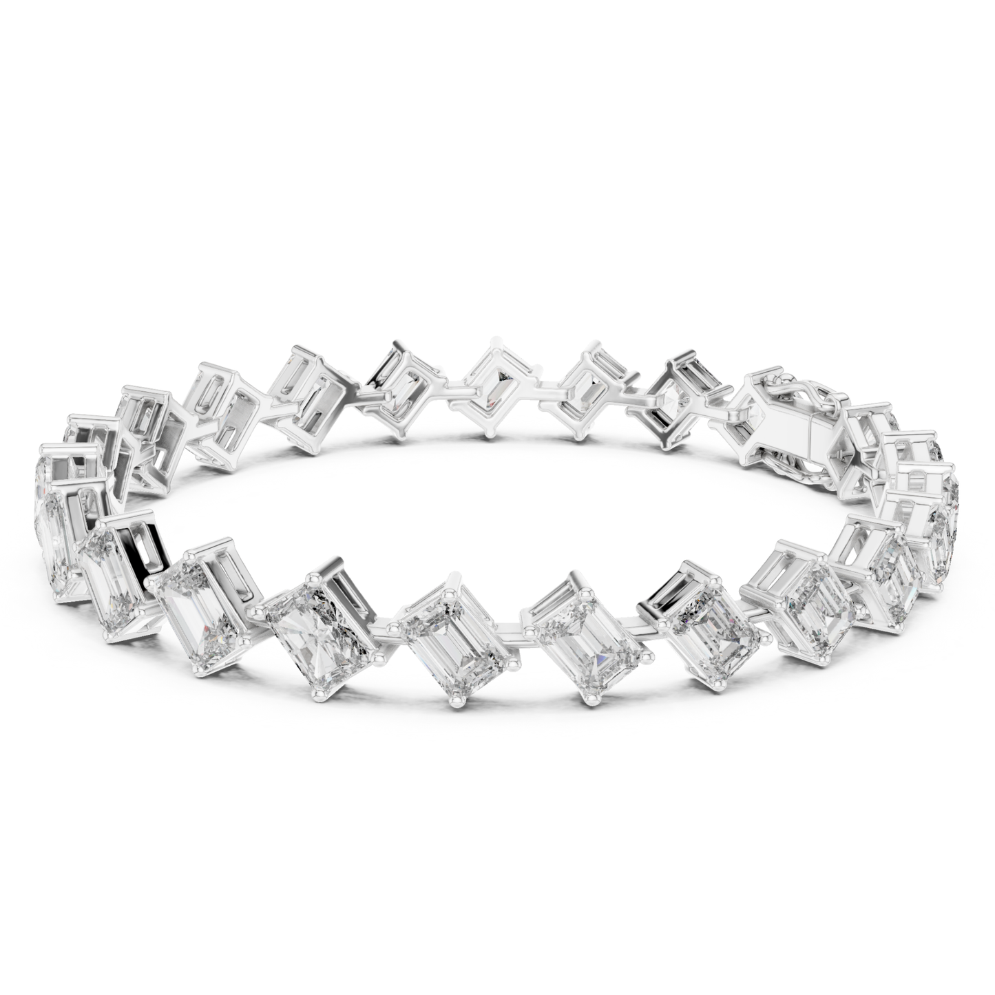Emerald & Radiant Cut Diamond Tennis Bracelet | Luxury Style