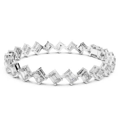 Emerald & Radiant Cut Diamond Tennis Bracelet | Luxury Style