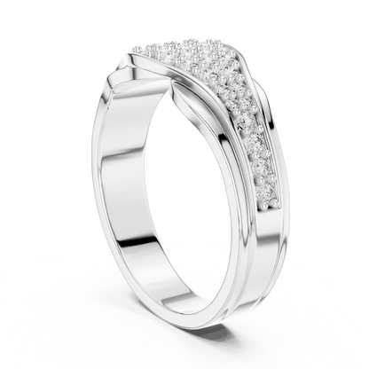 Round Diamond Cluster Wave Band | Elegant Luxury Style