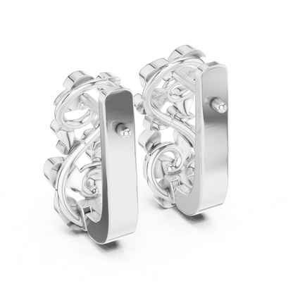 Abstract Leaf Gold Hoop Earrings | Contemporary Sculpted Elegance