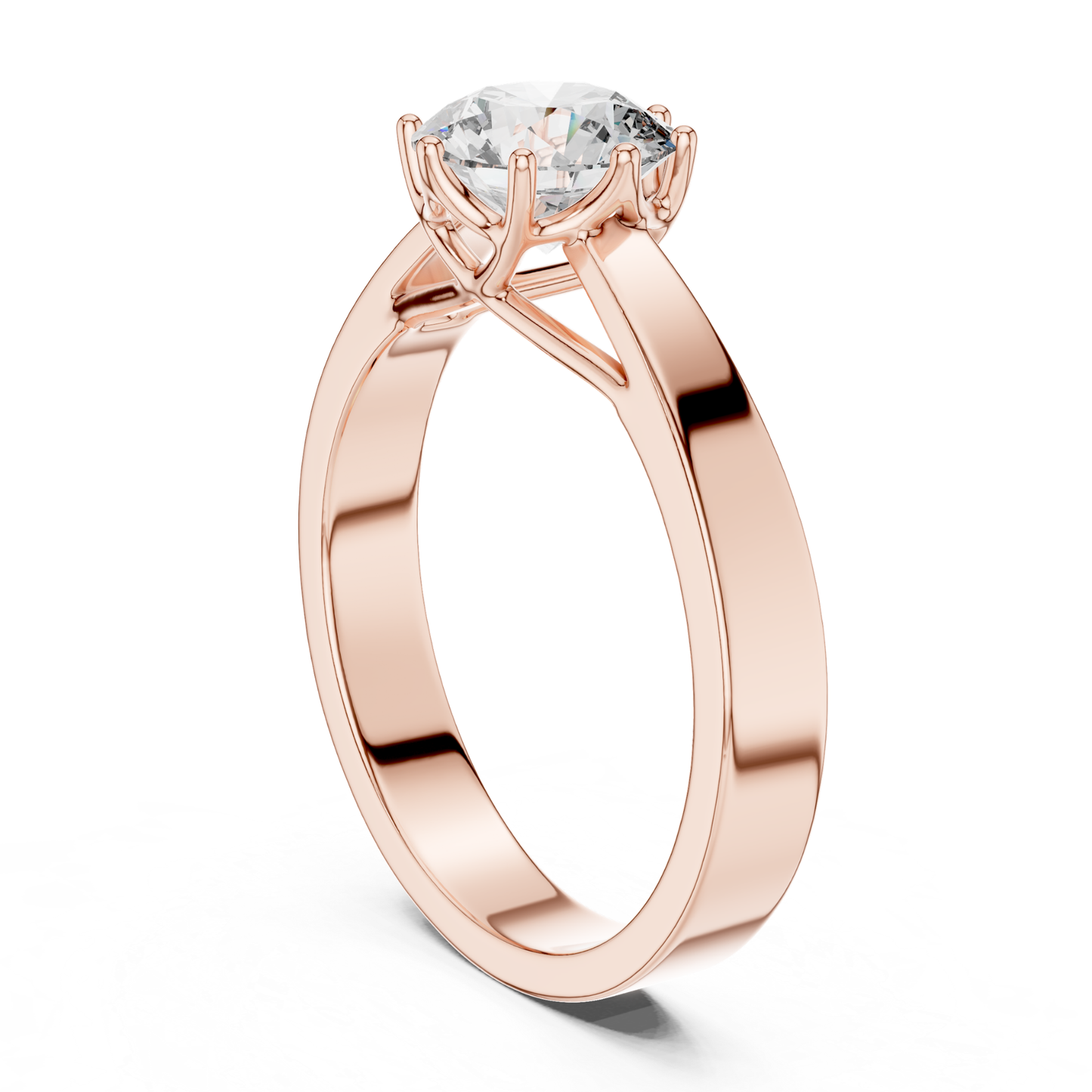 Round Diamond Solitaire Ring | 18K Gold Fine Jewelry