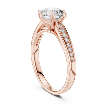 Round Diamond Channel Side Band Ring | Brilliance in Perfect Flow