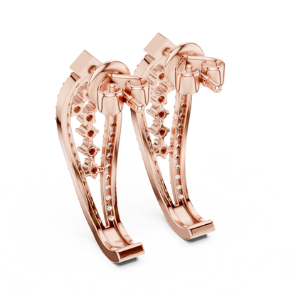 Geometric Diamond Drop Earrings with Openwork Elegance | Modern Luxury