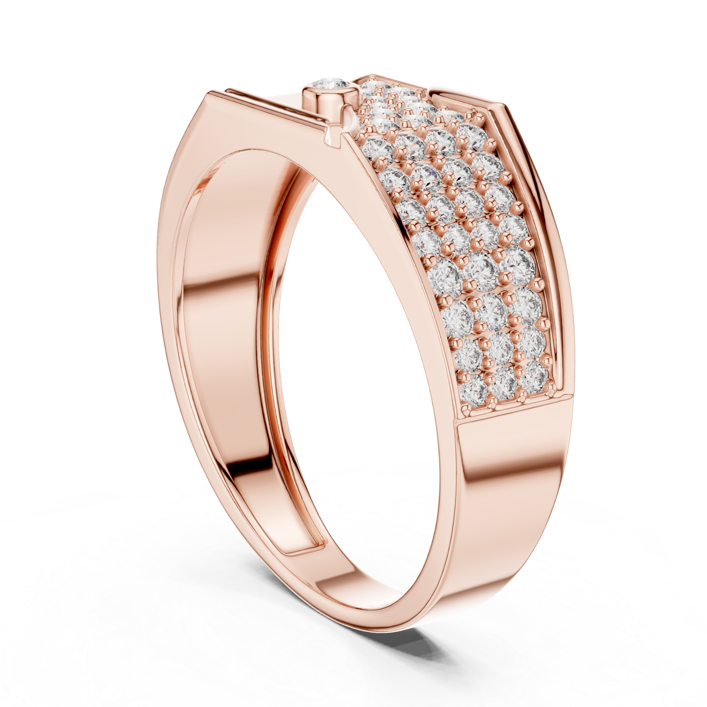 Round Diamond Luxury Band | Modern White Gold Statement Style
