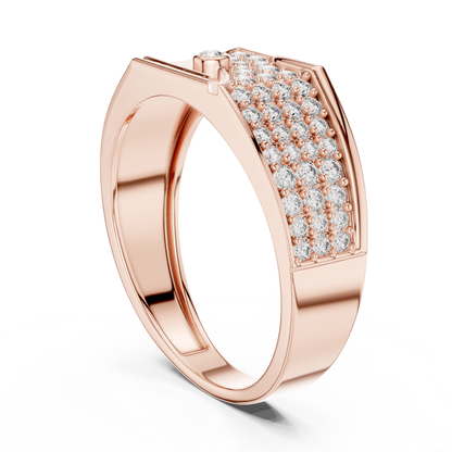 Round Diamond Luxury Band | Modern White Gold Statement Style