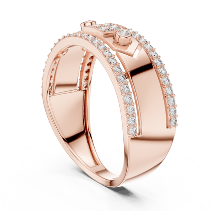 Luxury Diamond Square Center Band Rings | Modern Statement Style