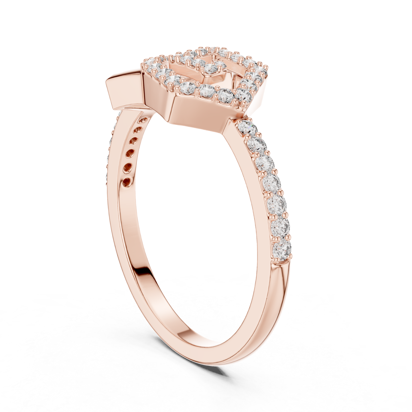 Hexagon Diamond Open Rings | Contemporary Luxury Style