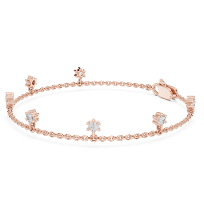 Diamond Station Chain Bracelet | Elegant Luxury Style