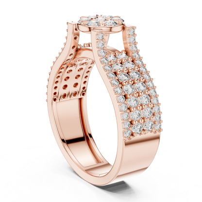 Flower Cluster Diamond Ring | Luxury Pave Gold Ring Style