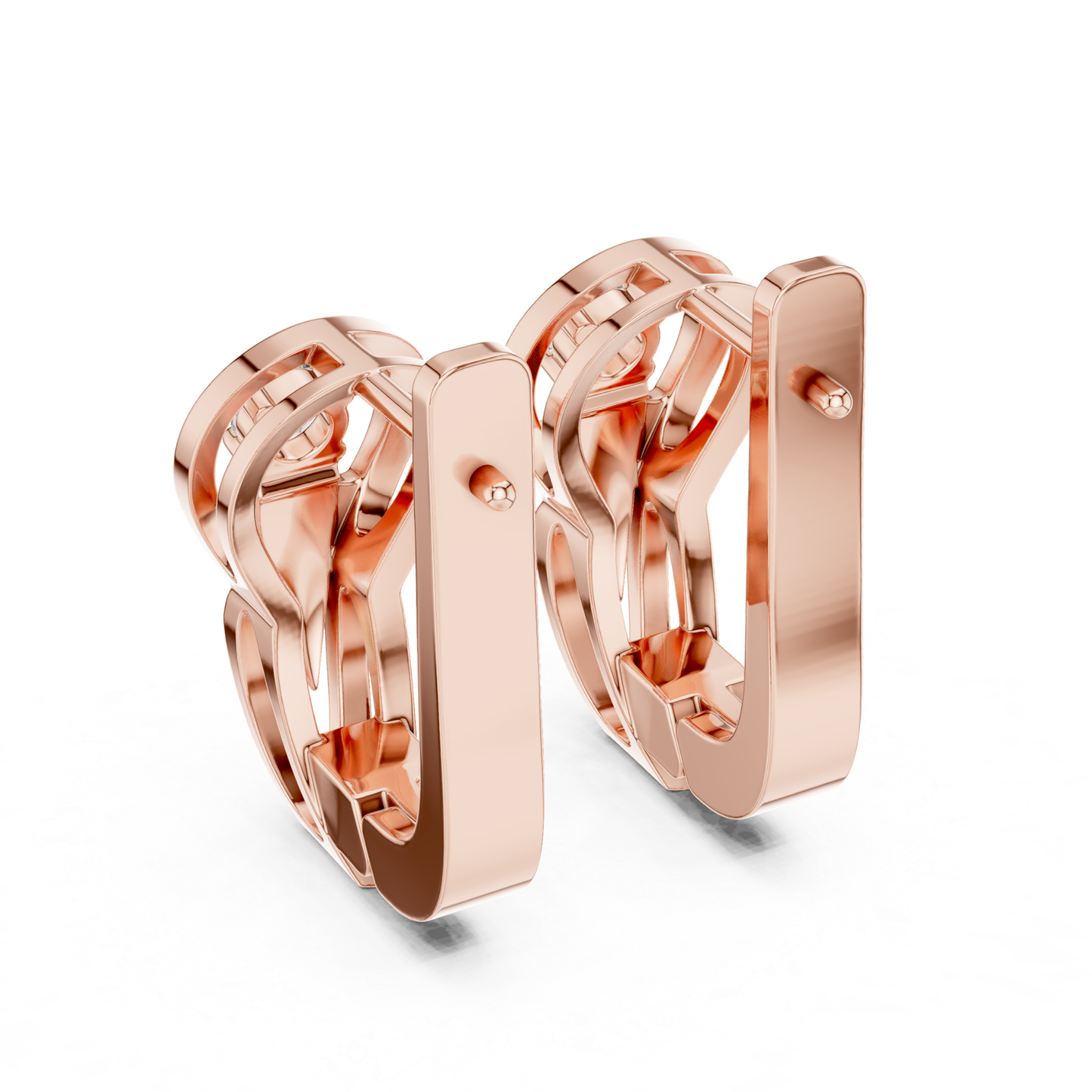 Oval Open Frame Diamond Hoop Earrings | Minimal Modern Elegance