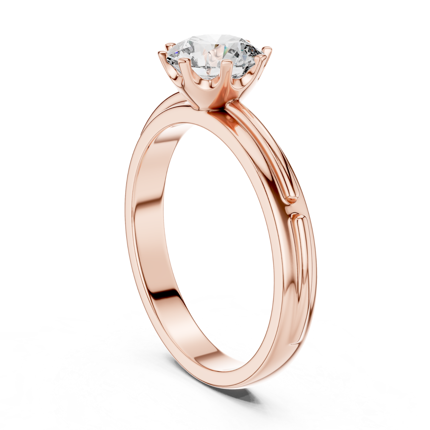 Round Diamond Designer Band Ring | 18K Gold Fine Jewelry