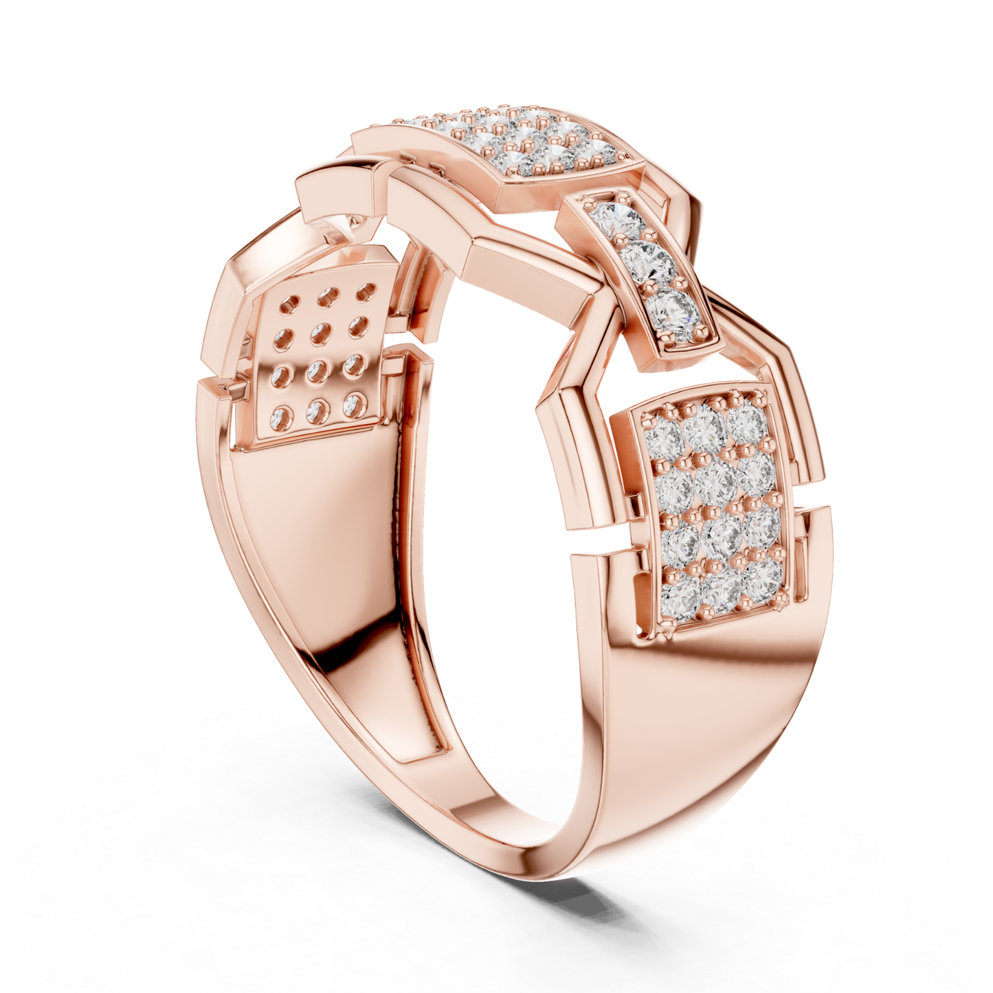 Luxury Diamond Geometric Band Ring | Modern Statement Style