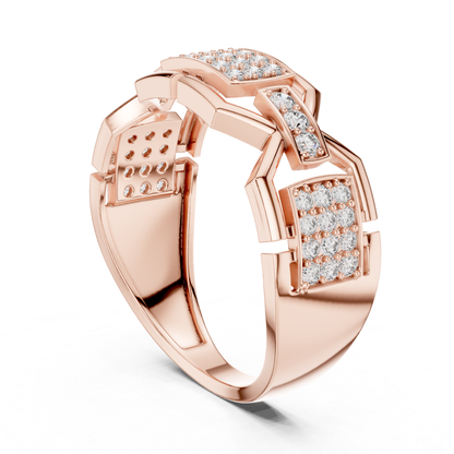 Luxury Diamond Geometric Band Ring | Modern Statement Style