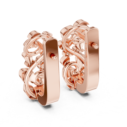 Abstract Leaf Gold Hoop Earrings | Contemporary Sculpted Elegance