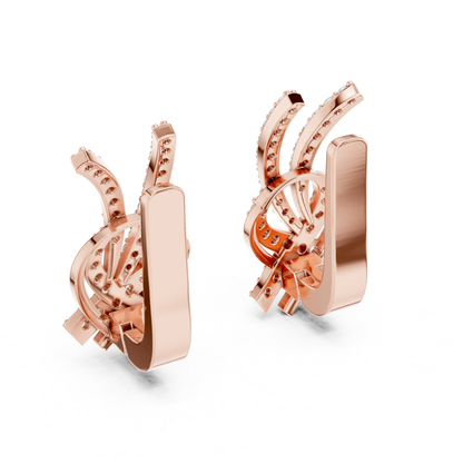 Twisted Diamond Drop Earrings with Criss Cross Elegance | Contemporary Luxury